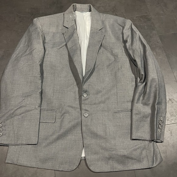 Custom Tailor Gray Houndstooth Blazer‎ Size 46R. F-84 - Picture 1 of 6